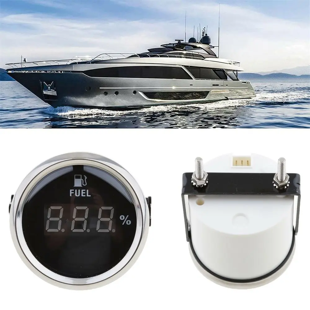 

Waterproof Fuel Level Gauge Boat Marine Fuel Tank Level Gauge 52mm 9-32V White