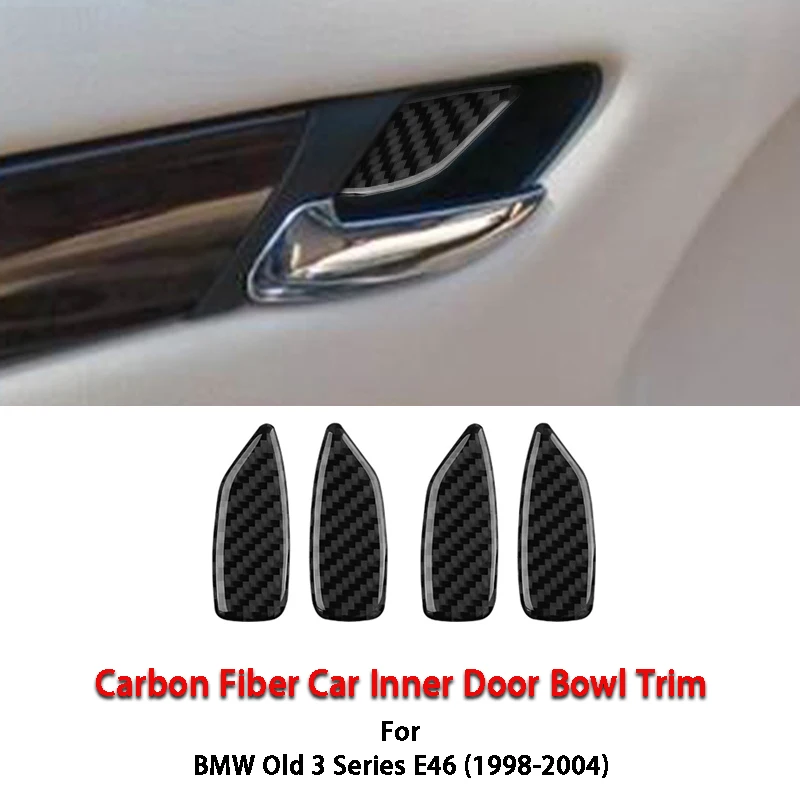 

4 шт., наклейки на внутреннюю дверь автомобиля, из углеродного волокна, для BMW 3 серии E46 1998-2004, аксессуары для модификации интерьера