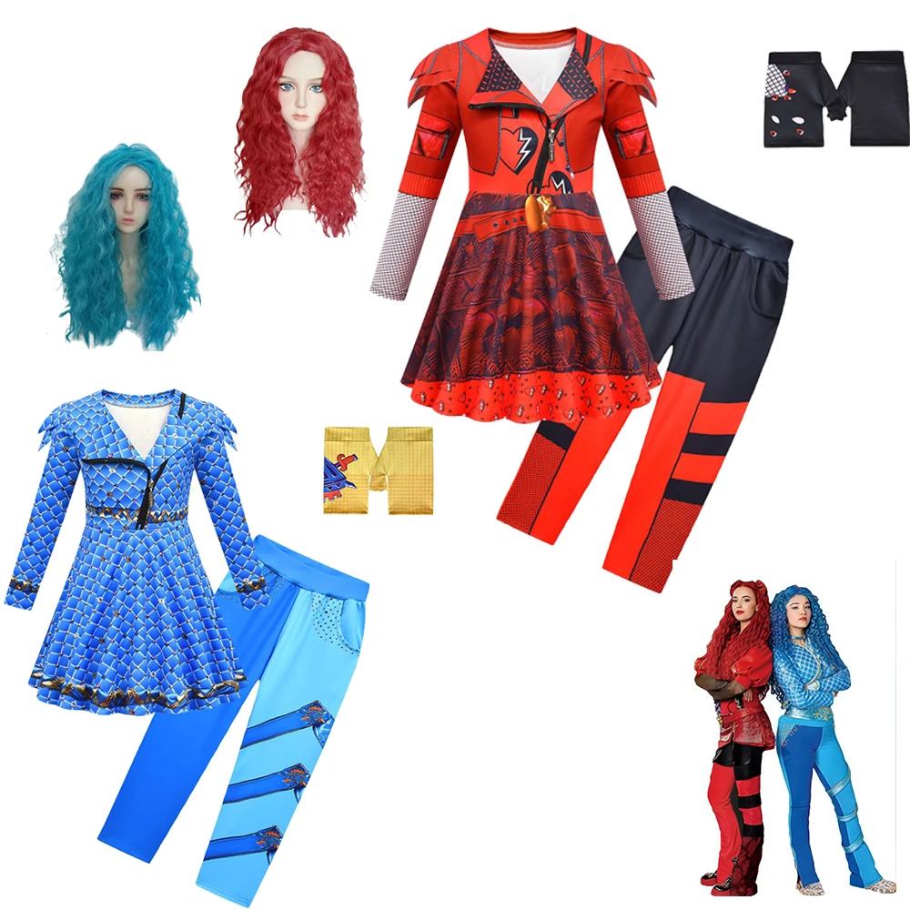 Детский Красный Косплей-костюм для девочек красный костюм Хлои нарядное платье