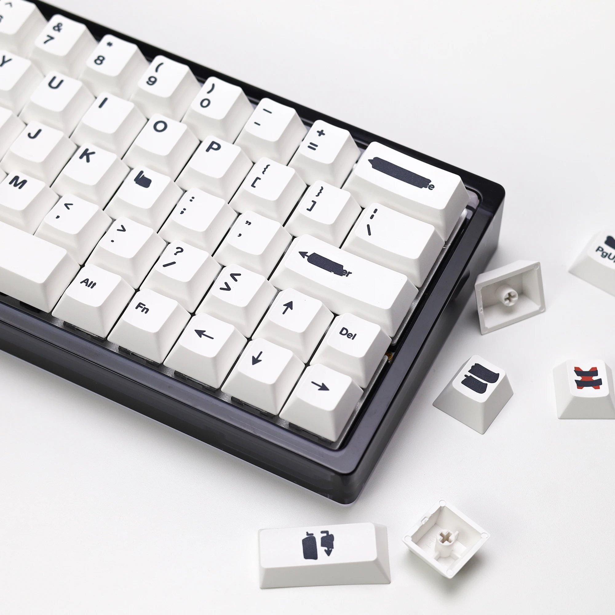 Фото KBDiy Ретро GMK Redacted Keycaps Белый ISO Cherry Profile PBT Keycap Alice Spacer Bar 7u Для 60 Механической клавиатуры MX Switch №2