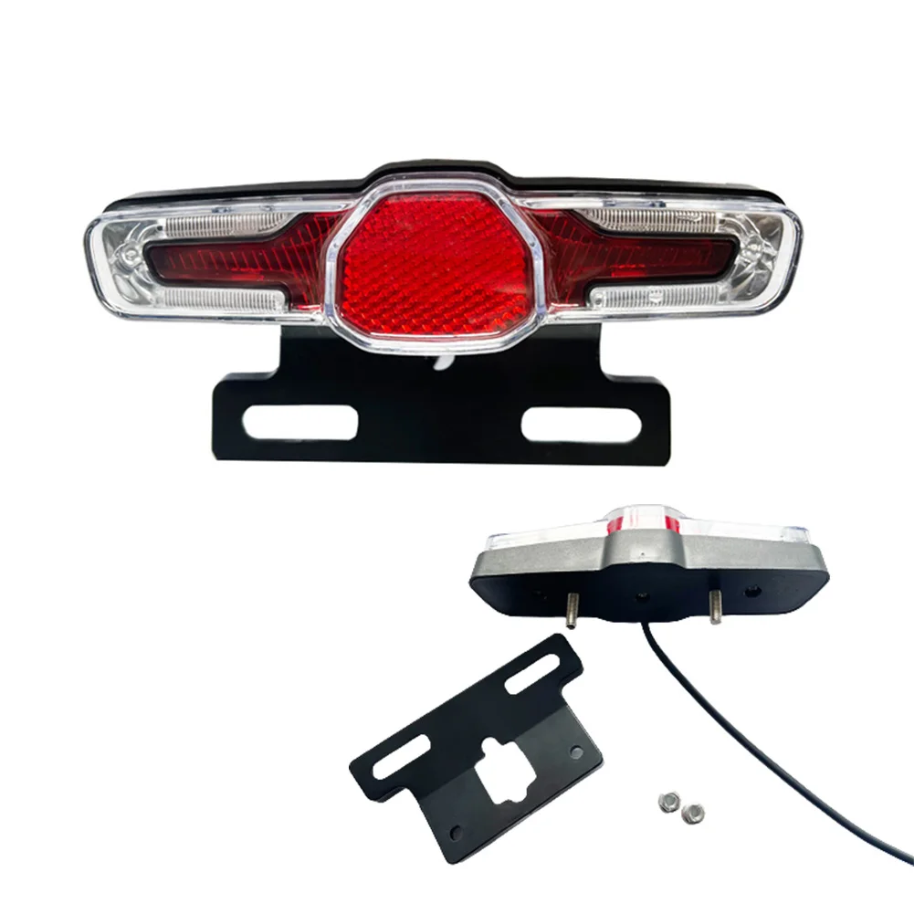 

3 In 1 36V-48V Led Bicycle Rear Light Warning Lamp For Hub Motor Safety Night Electric Bike Turn Light Cycling Accessories
