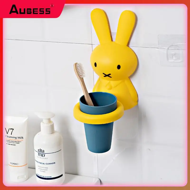 Bathroom Wall Mounted Mouthwash Cup Space Saving Cute Washing Cup Set For Boys And Girls Not Easy To Peel Off And Waterproof