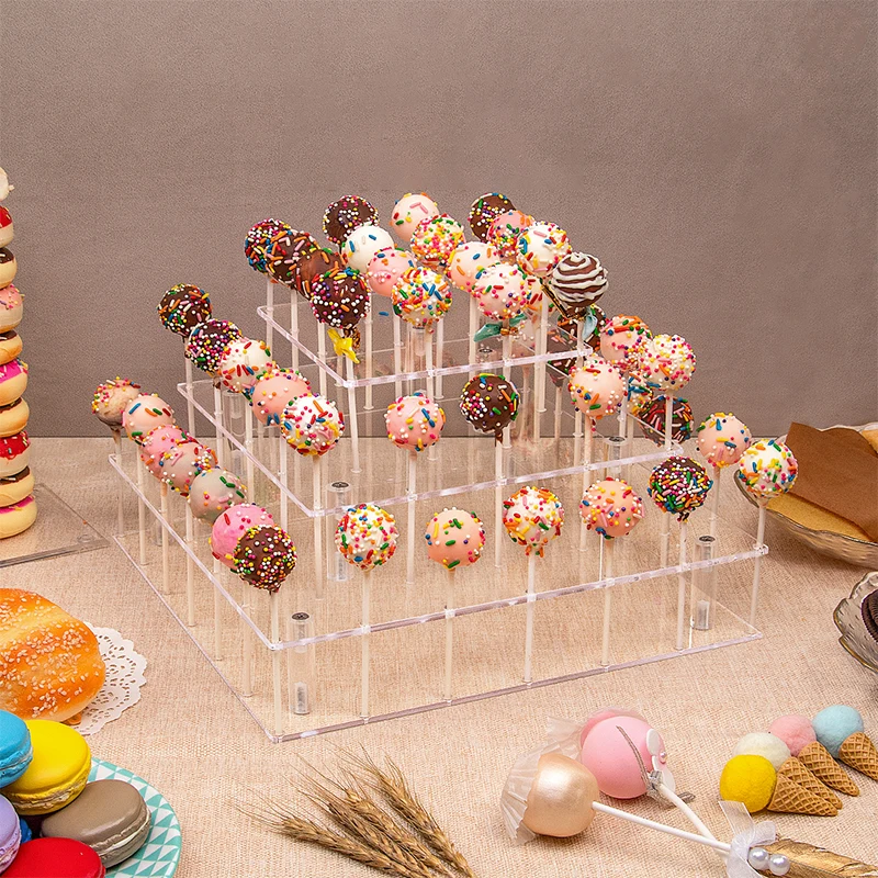 

Acrylic Clear Lollipop Rack Candy Lollipop Stand DIY Wedding Party Cake Display Holder Round Square Rectangle Supermarket Store