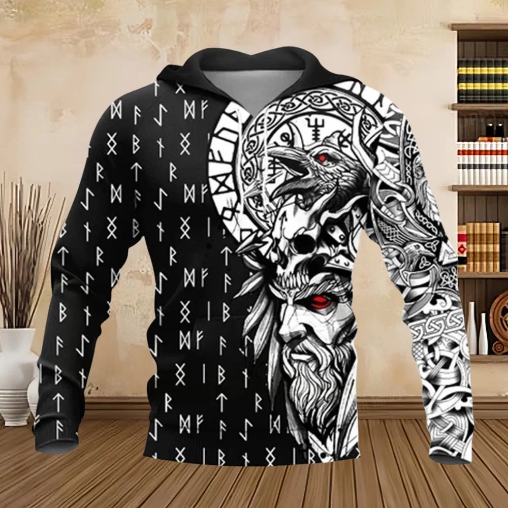 2024 Fashion Hoodies Mens Tattoo Art Print Classic Retro Pullover Sweatshirts Tops Jacket Cosplay Casual 3D Sweatshirt