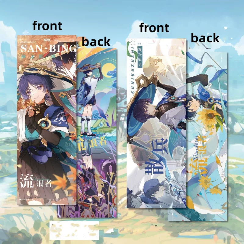 

Balladeer Bookmarks Anime Genshin Impact Wanderer Laser Ticket Bookmark Book Page Marker Charms Creative Stationery Supplies