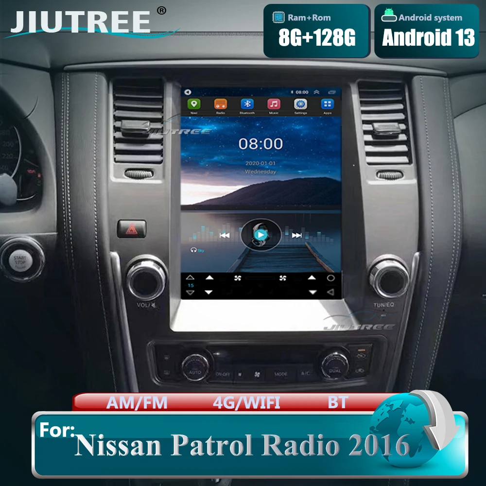 

Автомобильный радиоприемник 12,1 дюймов, Android 13, для Nissan патруль 2016, вертикальный экран Tesla, автомобильный мультимедийный плеер с GPS-навигацией, CarPlay DSP