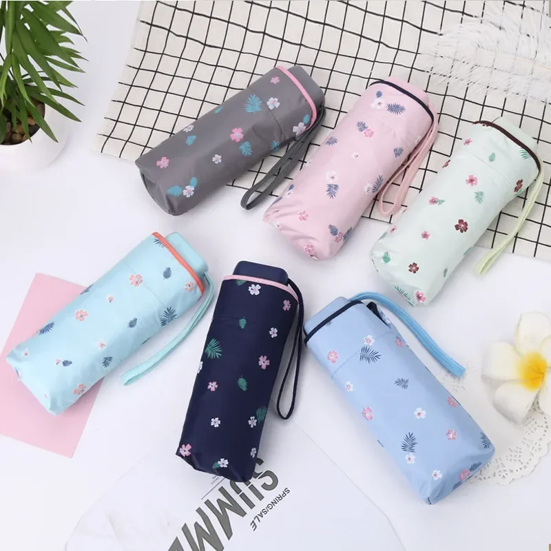 

NEW2023 Mini Women Pocket Small Umbrella Anti UV Sun Umbrella Rain Windproof Light Folding Portable Umbrellas for Boy Girl
