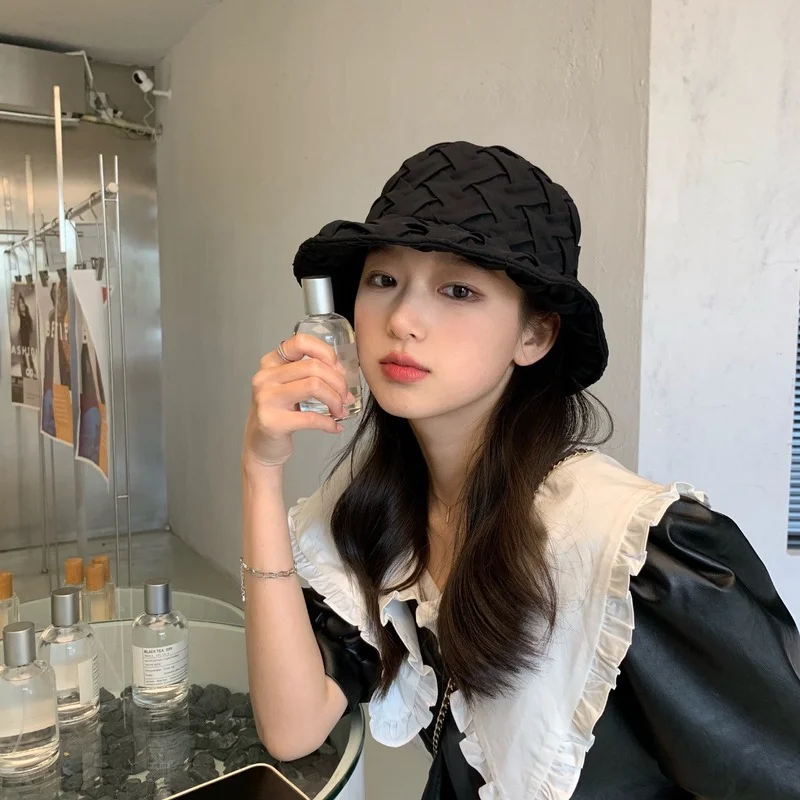 

Spring and Summer Bucket Hat New Sweet and Cute Chiffon Fairy Fisherman Cap Wild Shade Ins Popular Women's Hats