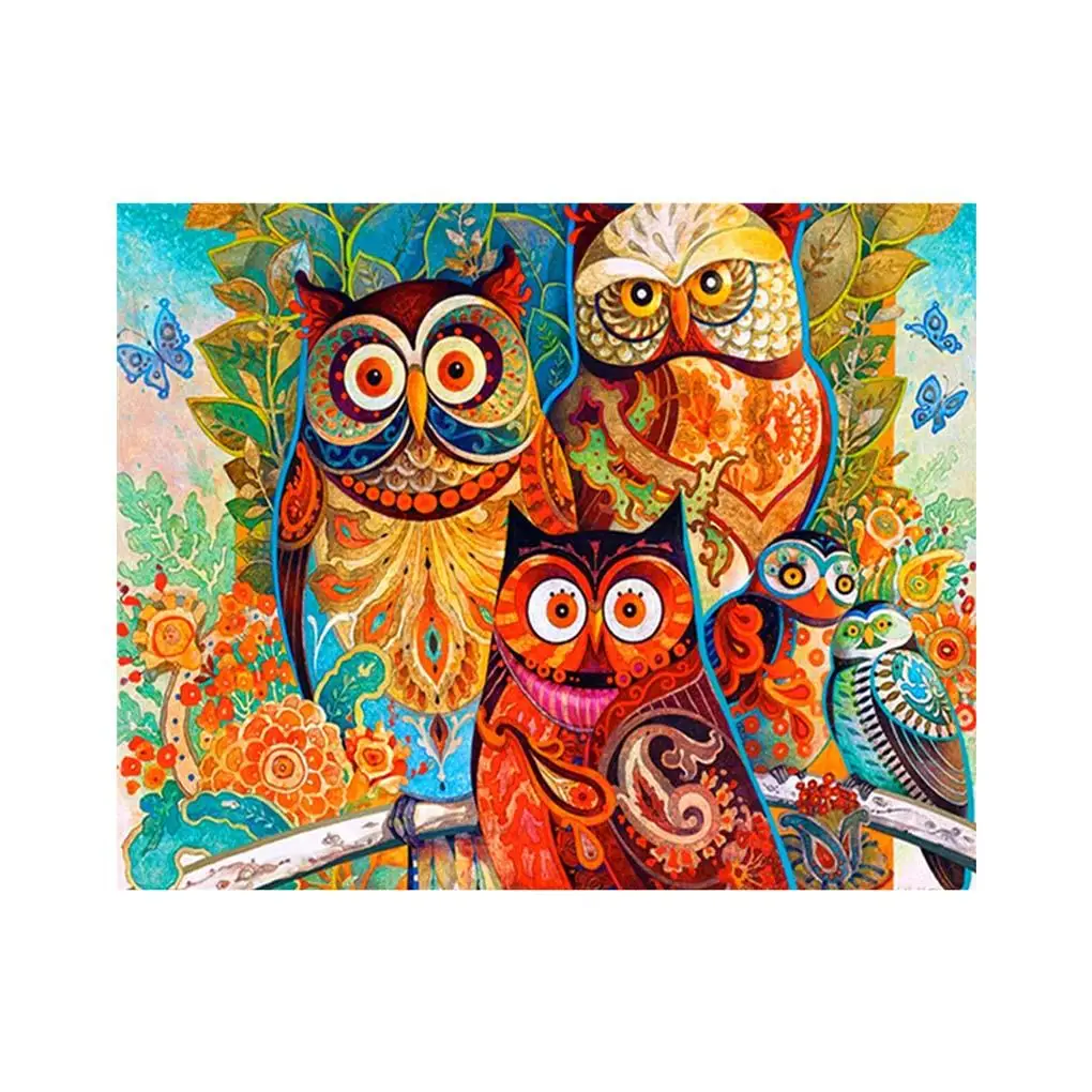 

Diamond painting Embroidery 5D DIY Family Owl Rhinestone Painting Picture Drill Crystal Cartoon Animal Cross Stitch Decoration