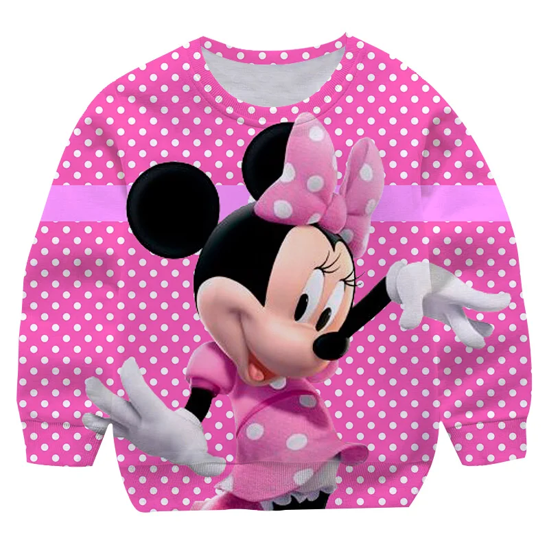 

Winter Children Mickey Mouse Sweatshirt Print Long Sleeve Minnie Mouse Tops Kids O-neck Sweatshirt Teen Sport Minnie Sweatshirt