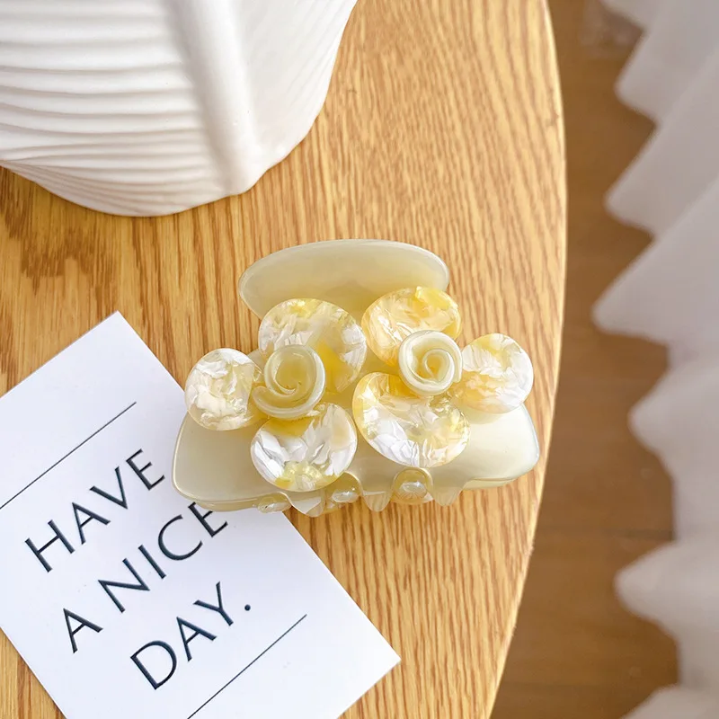 YHJ красивый коготь для волос с цветком камелии японский классический стиль