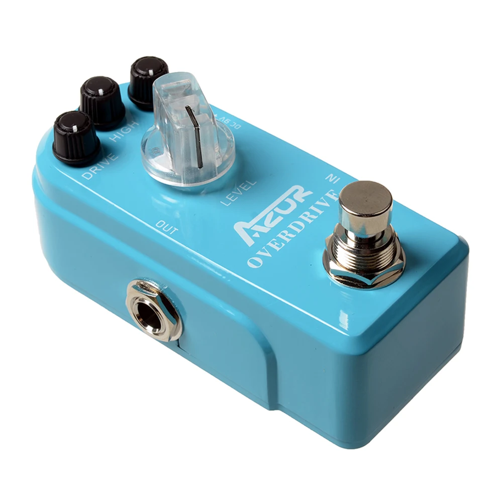 

AZOR AP-308 Overdrive Guitar Effect Pedal Blue Drive High Low Modes True Bypass Mini Style Classic Design 9V DC Adapter Light