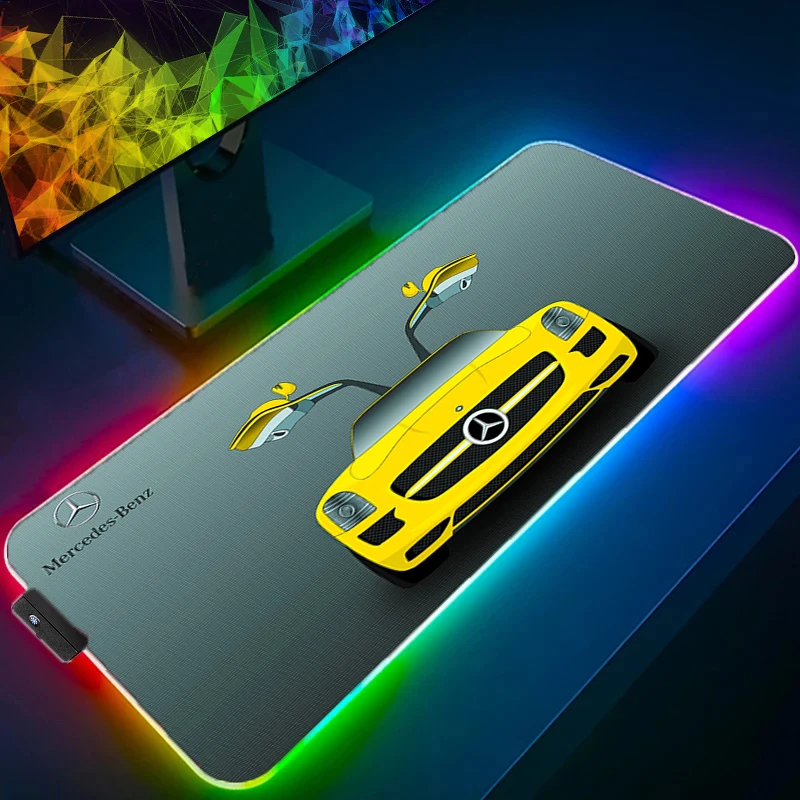 Коврик для мыши Mercedes Benz, игровые аксессуары, компьютерный коврик для мыши, клавиатура с подсветкой, светодиодный Gabinete, игровой коврик, коврик для мыши, Настольный коврик