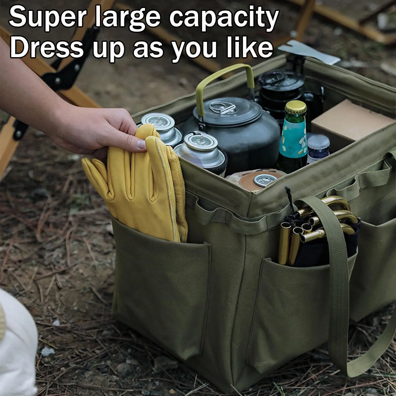 

Camping Storage Bag Large-capacity Multifunctional Bag Storage Tote Equipment Gear Camping Bag Picnic Hunting Finishing Sur X7t3