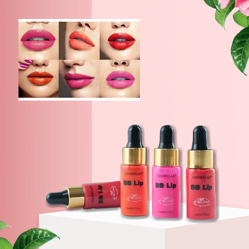New 8ml BB Lip Cream Serum Semi Permanent Lips Coloring Pigment Lip Tint Gloss for Lips Printing and Moisturing Anti-aging