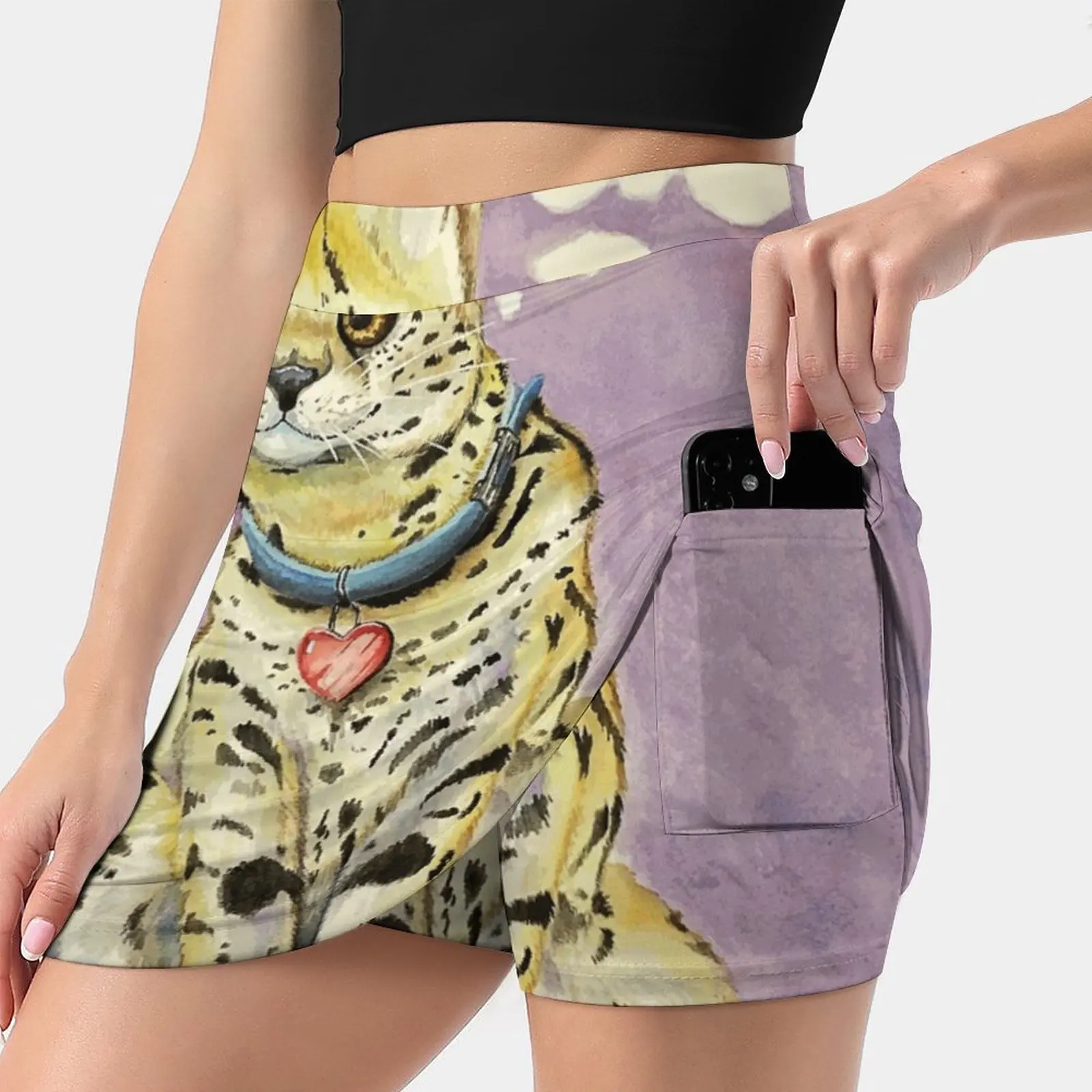 Летние женские шорты Always On My Mind юбка 2 в 1 для фитнеса йоги теннисные юбки Serval Cat