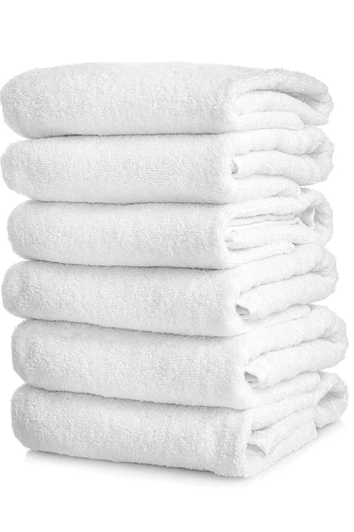Hotel Group Bath Towel 6 Pieces Cotton 70x140 Cm White Soft White Set of 6 - Hair Towels, Drying Towels