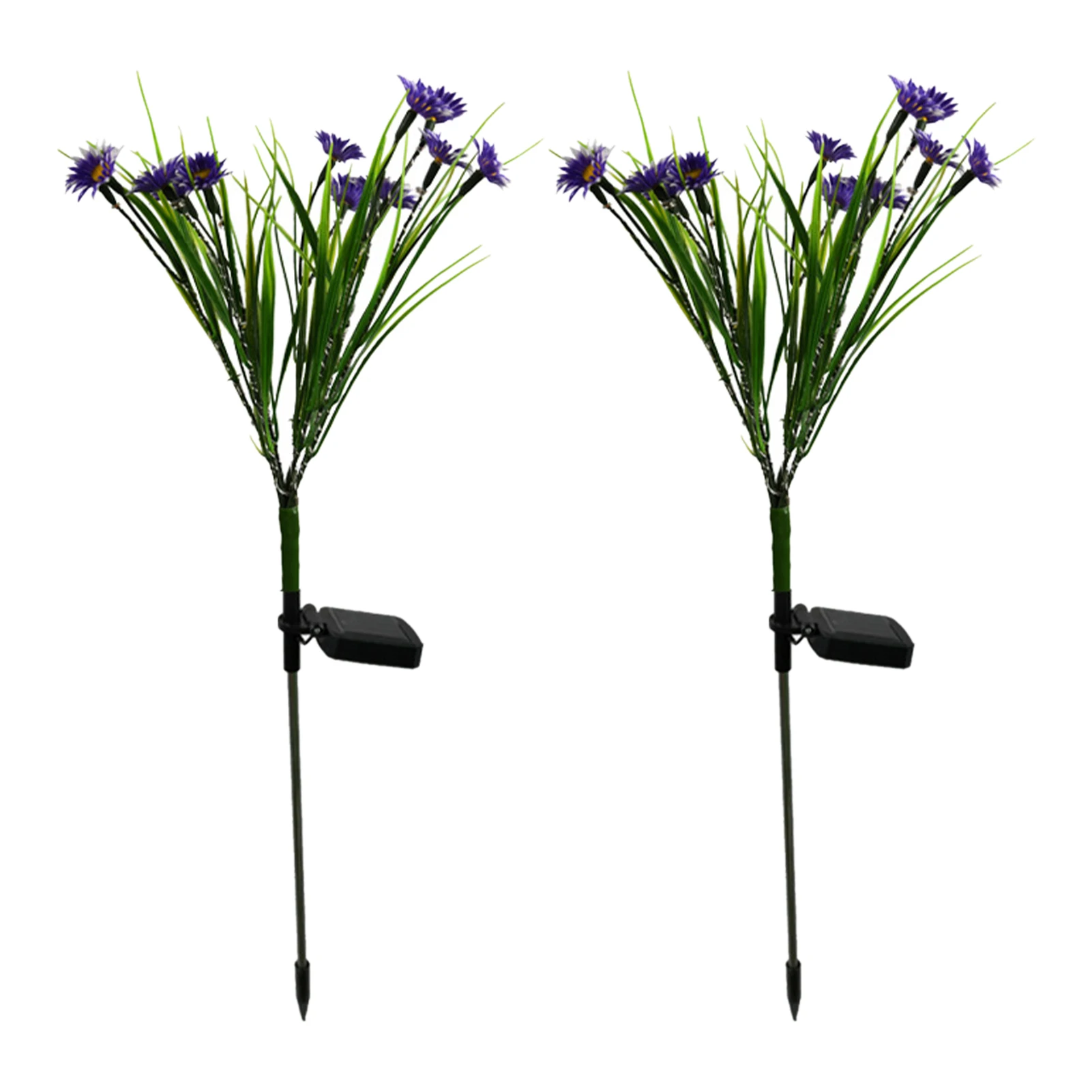 

2pcs Garden Decor Patio Switch Parks Led Solar Ground Lamp Artificial Chrysanthemum Energy Saving Landscape Lawn Backyard Square