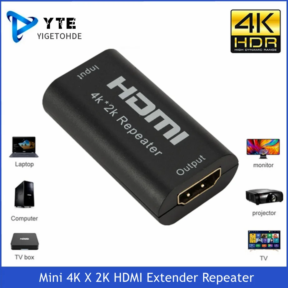 

YIGETOHDE Mini 4K x 2K HDMI Extender Repeater Up to 40M V1.4 3D 1080P HD Adapter Signal Amplifier Booster Over Signal HD TV DVD