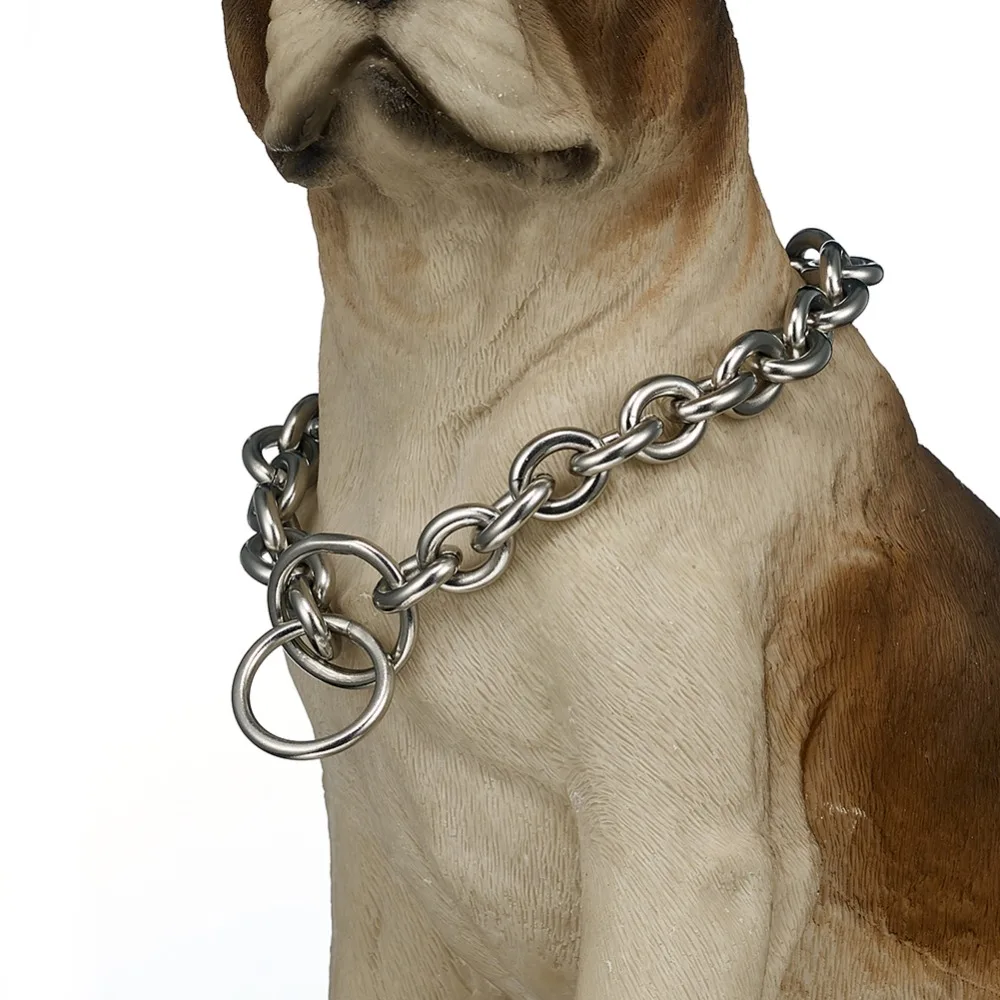 

26 дюймов 13 мм Прочный серебристый цвет нержавеющая сталь Майами скользящий собачий ошейник металлические звенья для обучения собак цепочка ошейники для больших собак