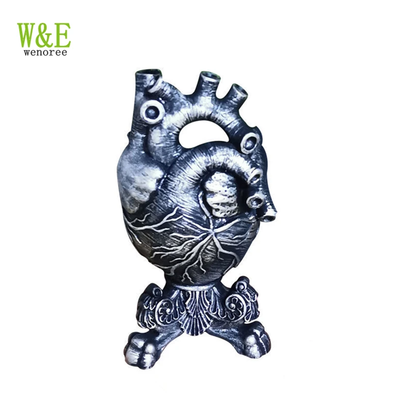 

63/2000 Nordic resin heart vases modern style decor office kitchen tabletop indoor restaurant home dried flower decoration