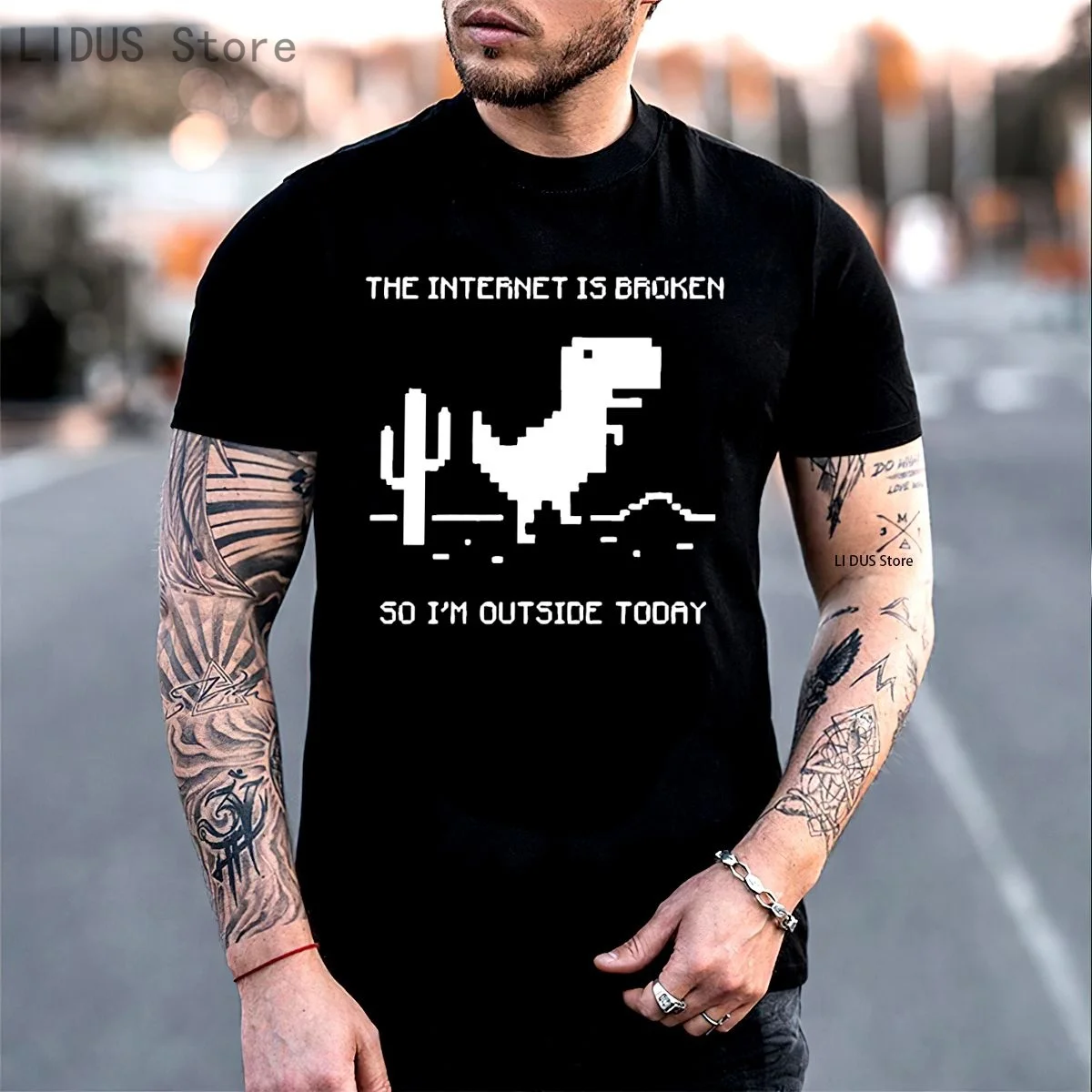

The Internet Is Broken Web Page Computer Dinosaur T shirt Harajuku Short Sleeve T-shirt Graphics Tshirt Brands Tee Top