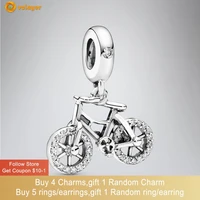 volayer 925 sterling silver beads brilliant bicycle dangle charms fit original pandora bracelets women diy jewelry making