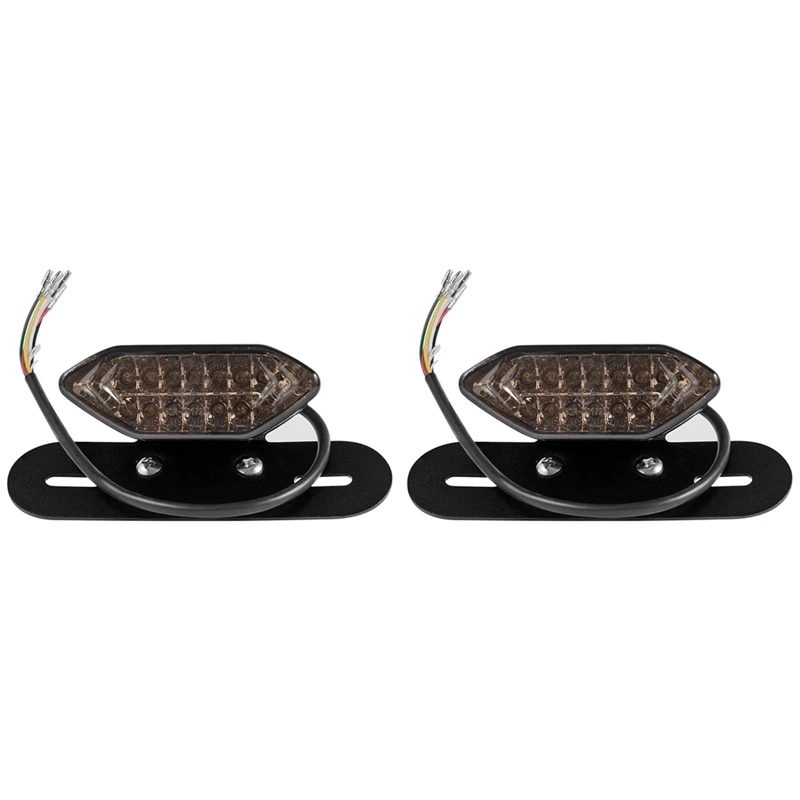 

2X 12V LED Universal Motorcycle Integrated Brake Tail Running Light Turn Signal License Plate Lamp