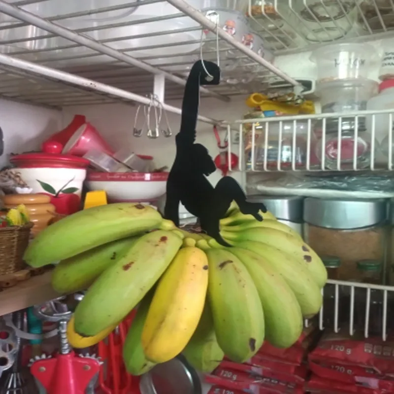 Kitchen Wall Door Hook Key Hanger Cat Tail Monkey Shaped Decor Holder Clothes Seamless Hook Tool Storage Rack Monkey Figurines