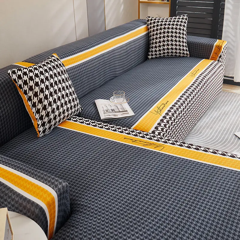 

SCboy Plaid Sofa Cover With Pillowcase 1 Pc For Living Room Armchair Chair Cover For Home Common to All Sofas L Shape