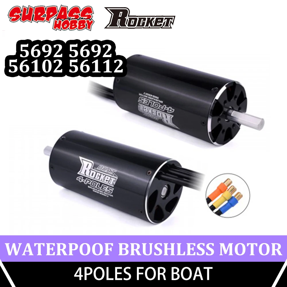 Водонепроницаемый 4-полюсный бесщеточный двигатель SURPASS HOBBY ROCKET 5682 5692 56102 56112 Rc 8 мм
