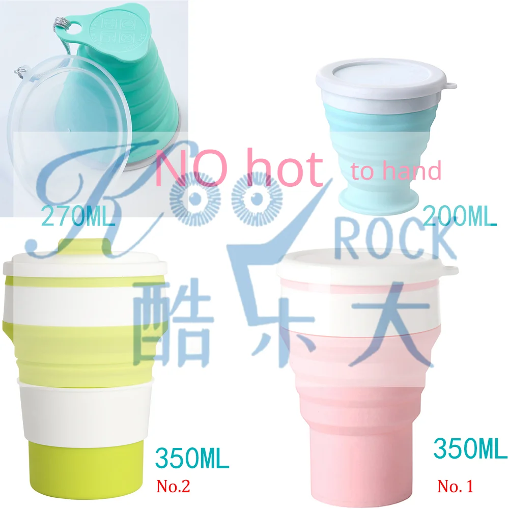 

200ML 270ML 350ML Food grade Soft Silicone Cup Outdoor Sports Water Cup Travel Mouthwash Cup Portable Folding Cup