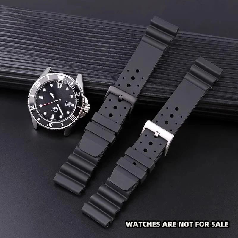 Фото Силиконовый ремешок для часов Casio Swordfish MDV-106 107 MTP-1374/1375 mdv106, мягкий, водонепроницаемый, черный, 22 мм №2