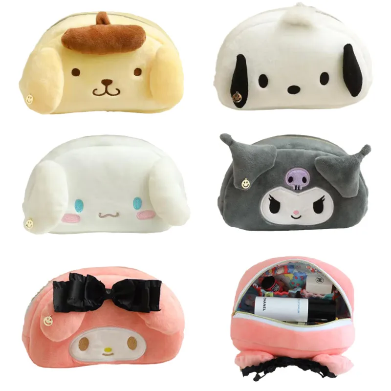 

Kawaii аниме Sanrios My Melody pompurins мультяшная плюшевая сумка для хранения большой емкости косметичка карандаш фотокосметичка подарок