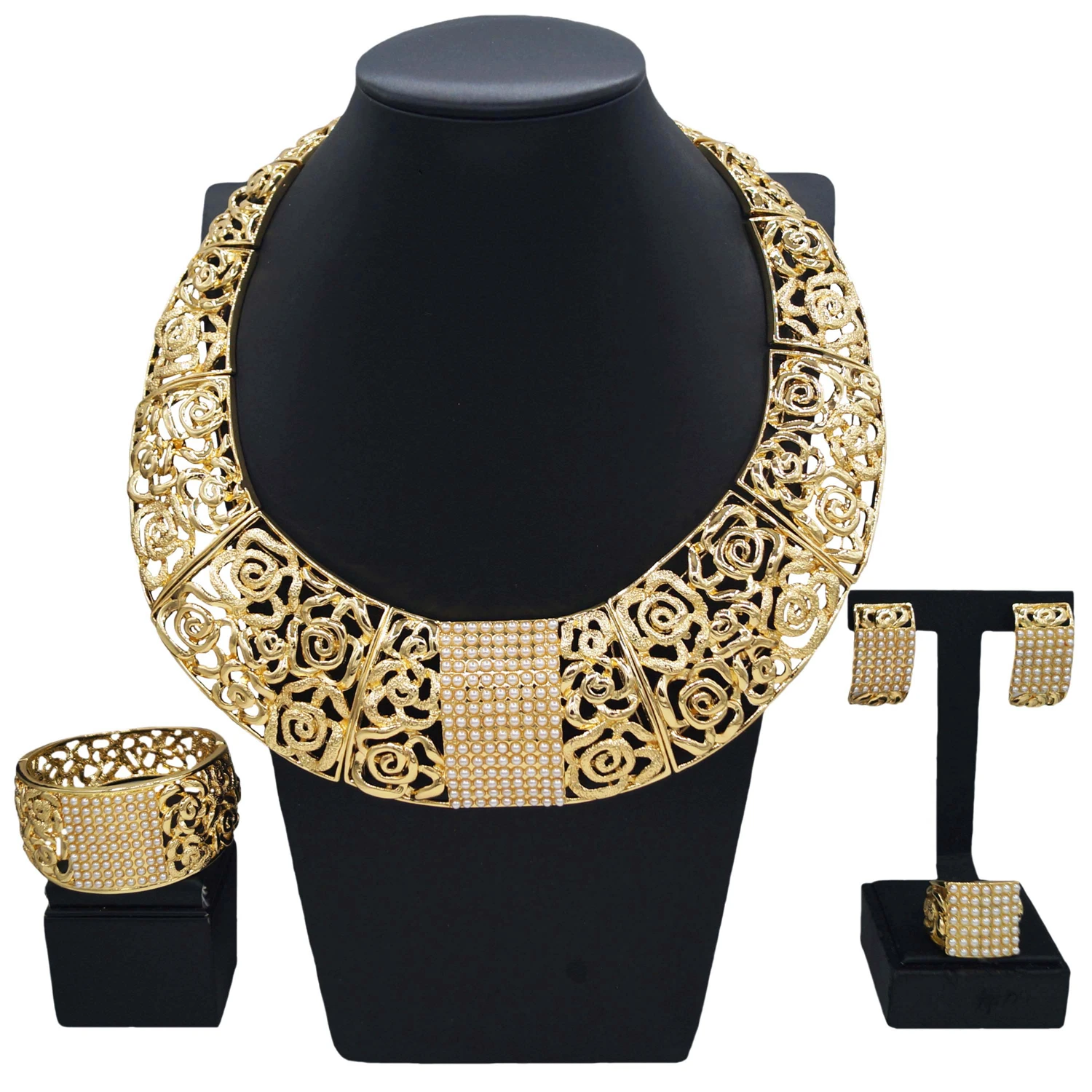 Yulaili новый итальянский модный комплект ювелирных изделий жемчужное ожерелье с