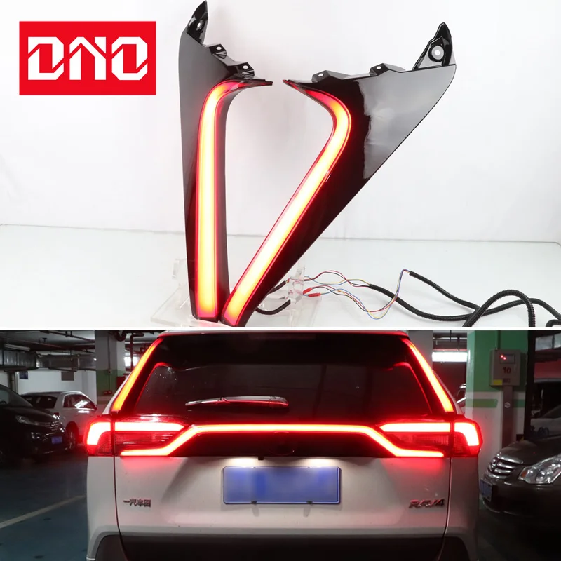 

Автомобильные светодиодные лампы заднего бампера для Toyota RAV4 2019 2020, стоп-сигнал, указатель поворота, резервный отражатель, задние фонари, противотуманные фары