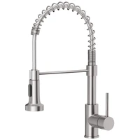 Kitchen Faucet Low Lead Commercial Solid Brass Single Handle Single Handle Pull-Down Sprayer Spring Kitchen Sink Faucet