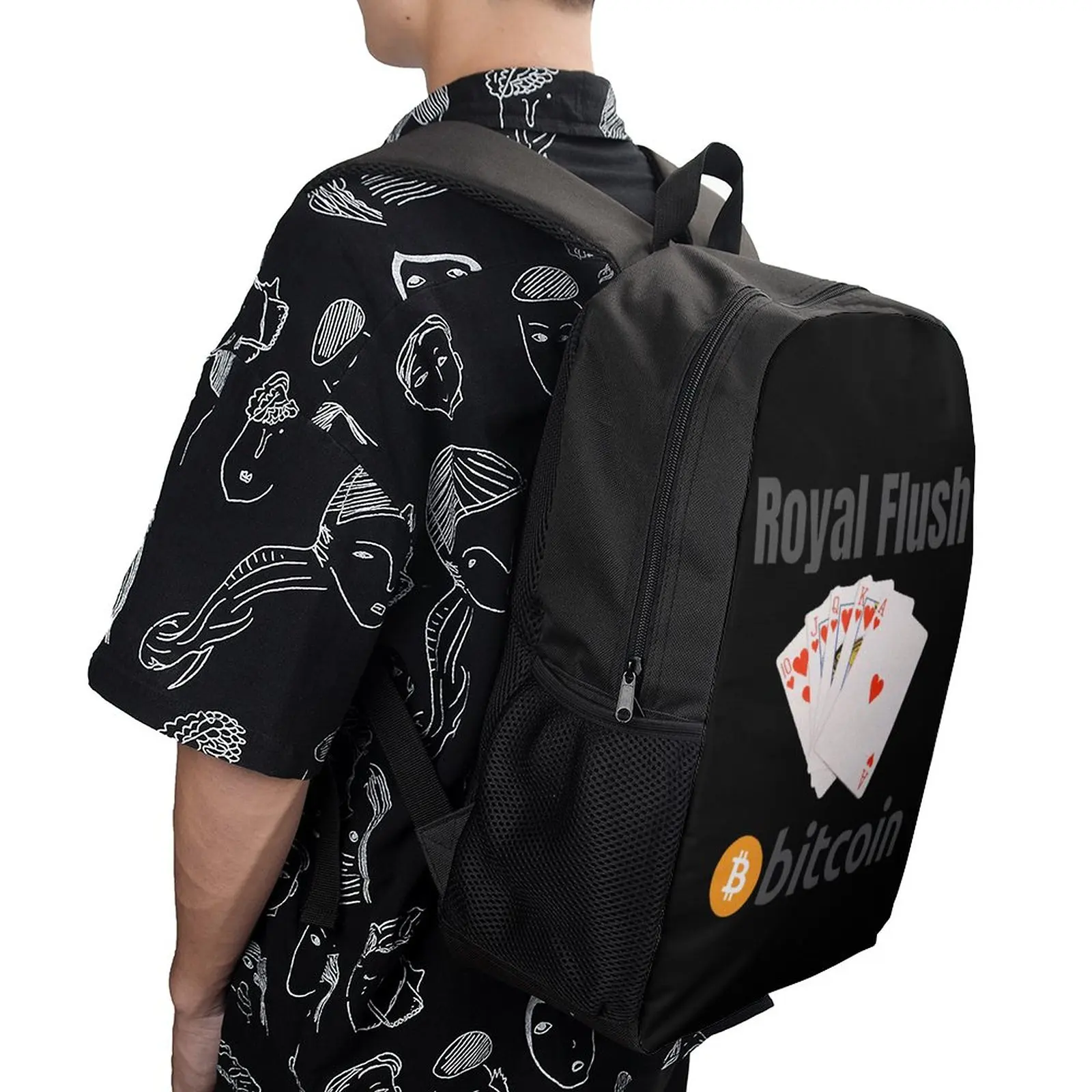 

Royal Flush - Bitcoin Original Racerback Tank 17 Inch Shoulder Backpack Vintage Sports Activities Unique Lasting Cosy Field Pa