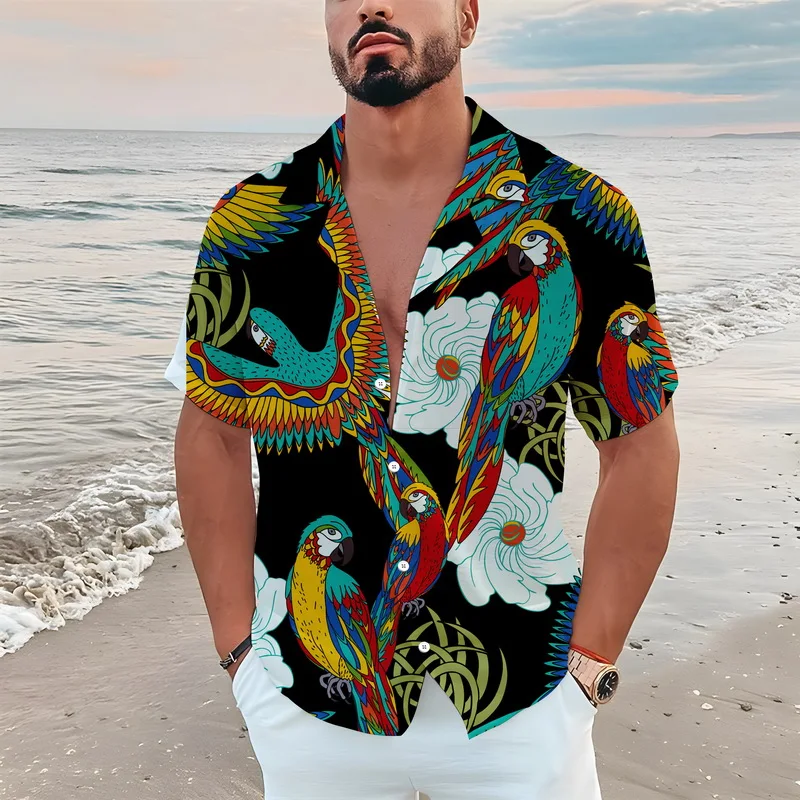 Men's Hawaiian Shirt Loose Top 3d Print Shirts For Men 2022 Fashion Shirt Men Women Tee Breathable Summer Short Sleeve