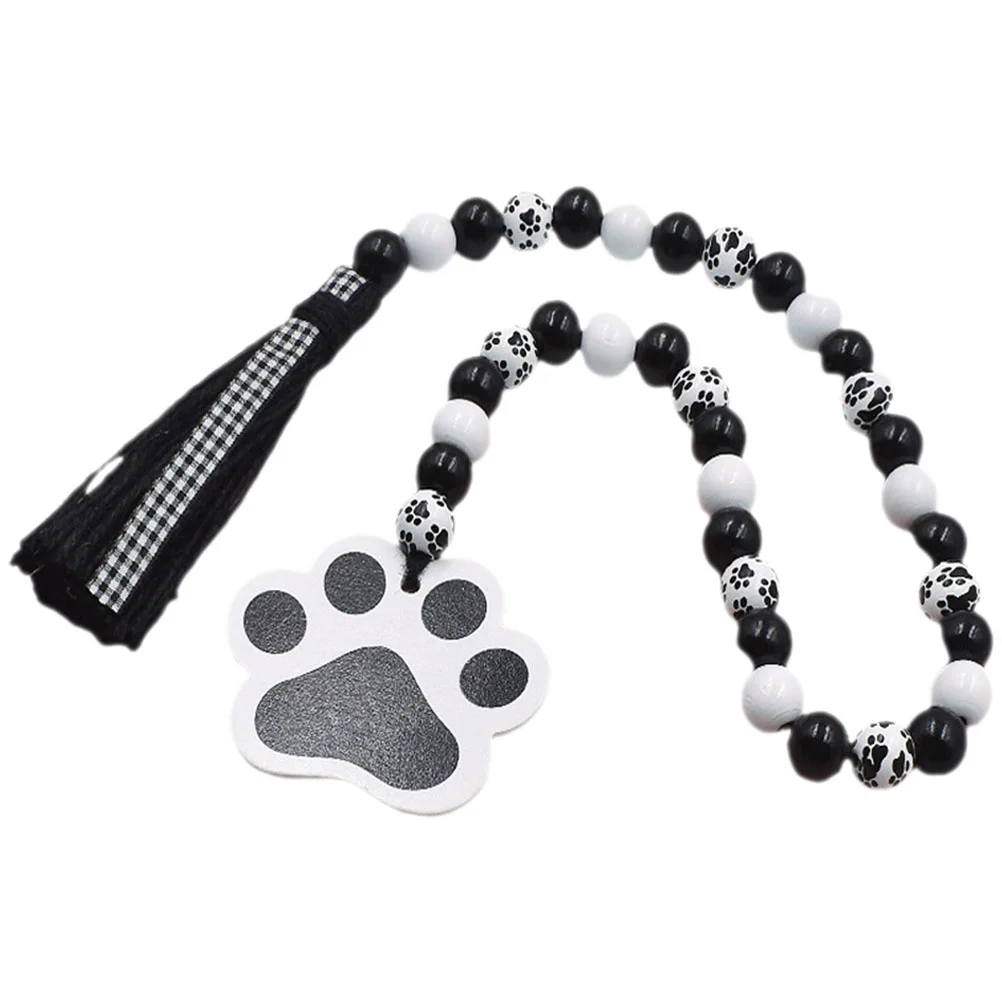 

Dog Paw Wooden Bead Pendant Wood Beaded Garland Decorative Beaded Garland