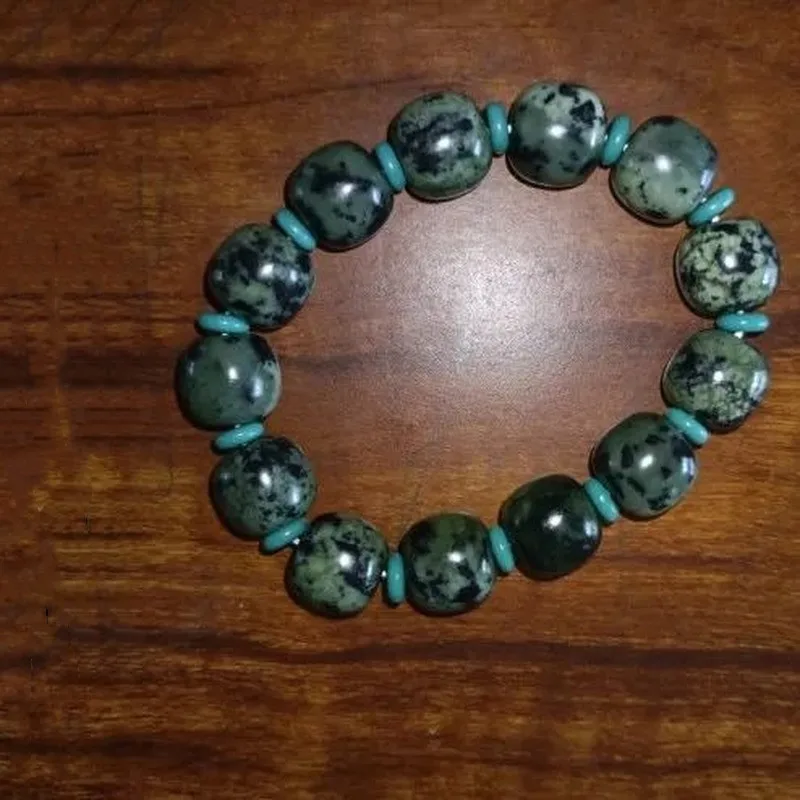 

New Pure Natural Tibetan Jade Medicine Wang Shi Hand String Men's and Women's Versatile Health Care Bracelet Jewelry