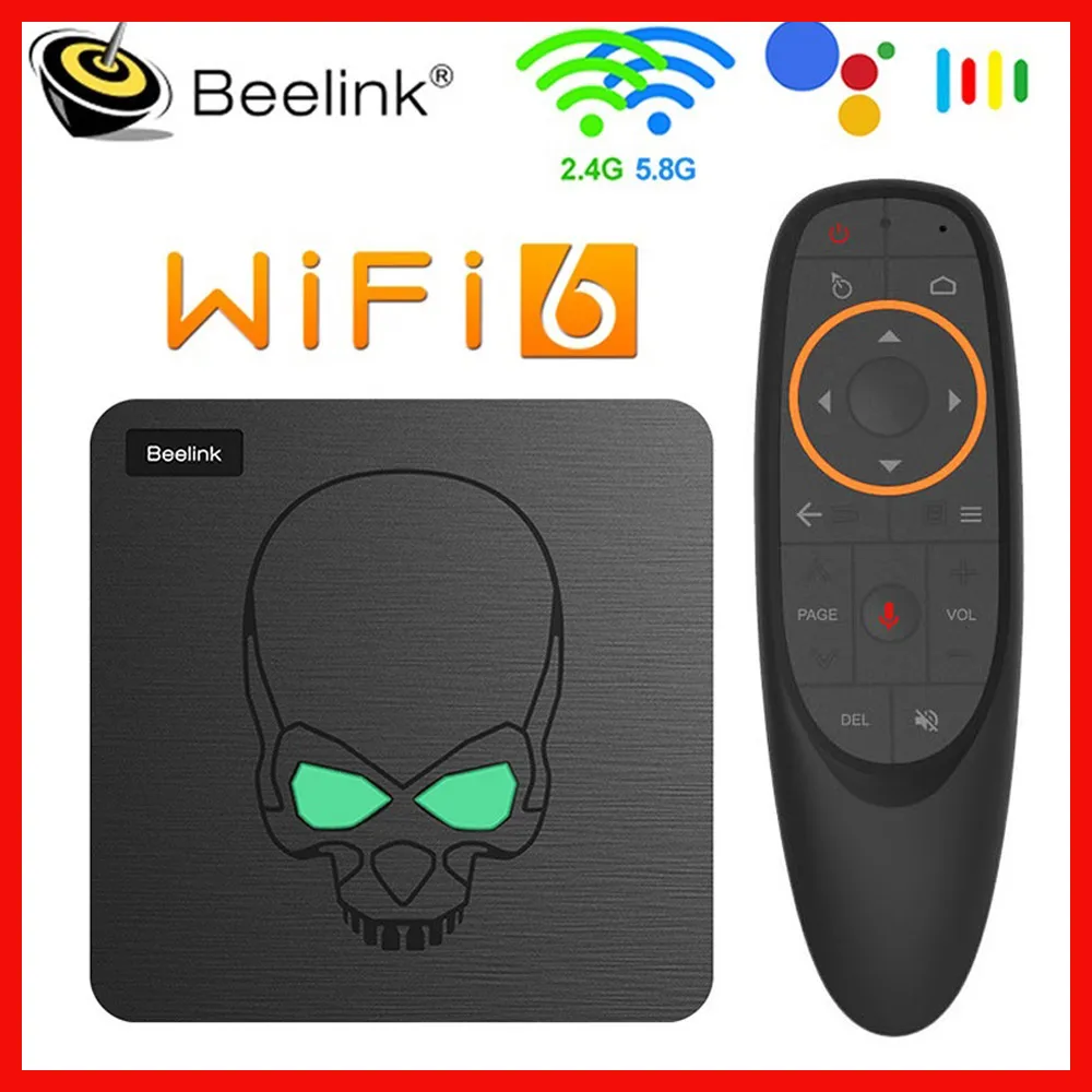 

Beelink GT King WiFi6 Smart TV BOX Android 9 Amlogic S922X Quad-core 4GB 64GB TVBOX BT4.1 1000M LAN Android 9.0 4k Set top box