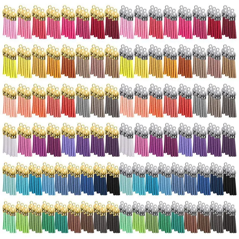 

300 Pieces Keychain Tassels Bulk Leather Keychain Tassel Colored Tassel Pendants For Keychain DIY Craft