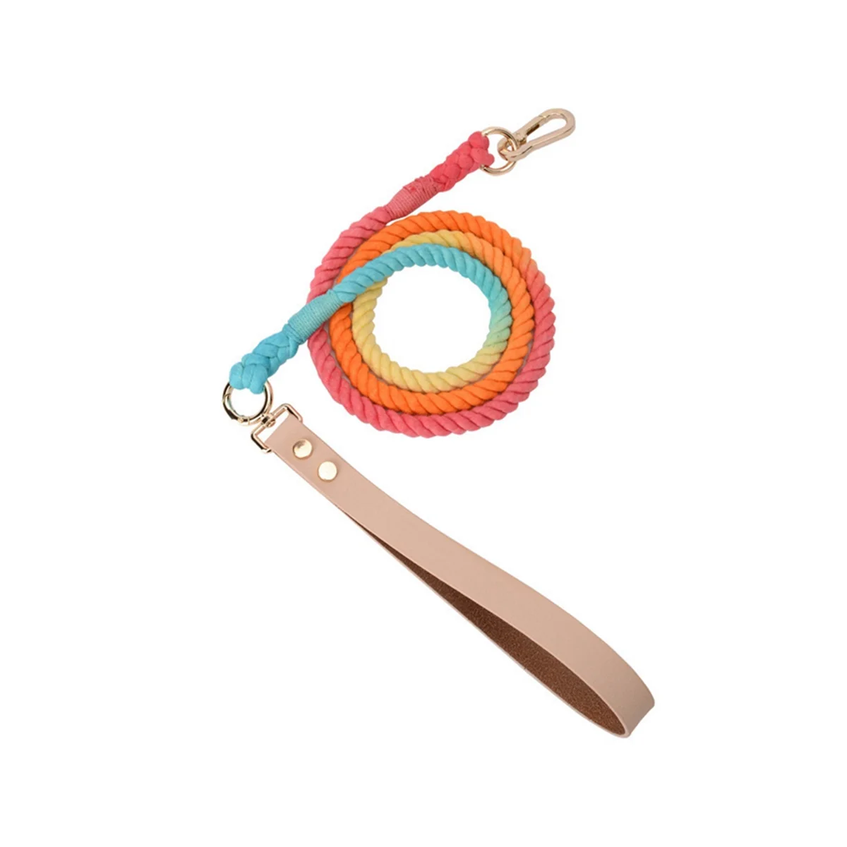 

Colorful Leash Round Cotton Dog Leash Cute Rainbow Pet Long Leash Outdoor Dog Training Leash