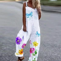 2022 fashion sexy floral printed casual rompers summer retro off shoulder women jumpsuits loose overalls streetwear oversize
