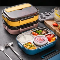 304 stainless steel double layer bento double layer compartments large capacity lunch box portable insulated food container