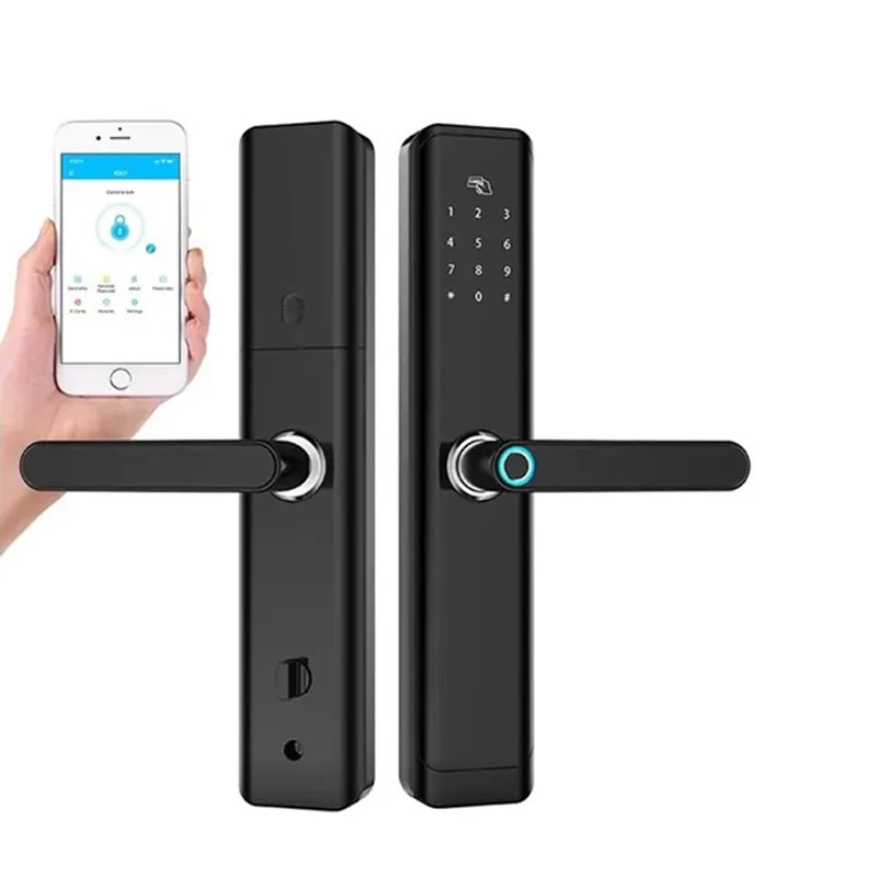 

Электронный умный дверной замок с TTLOCK, система безопасности, биометрический замок со сканером отпечатков пальцев и паролем, дистанционная ...