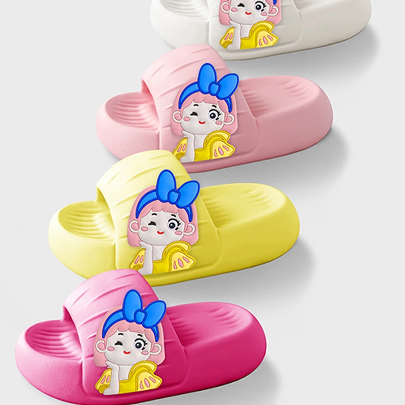 New Cute Princess Stickers Thick Sole Super Soft Women Slippers  Bathroom Beach Indoor Sandals 2022 Summer Slides Couple Shoes