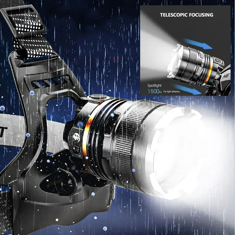 USB перезаряжаемый светодиодный налобный фонарь P50 уличный ночной рыбалки