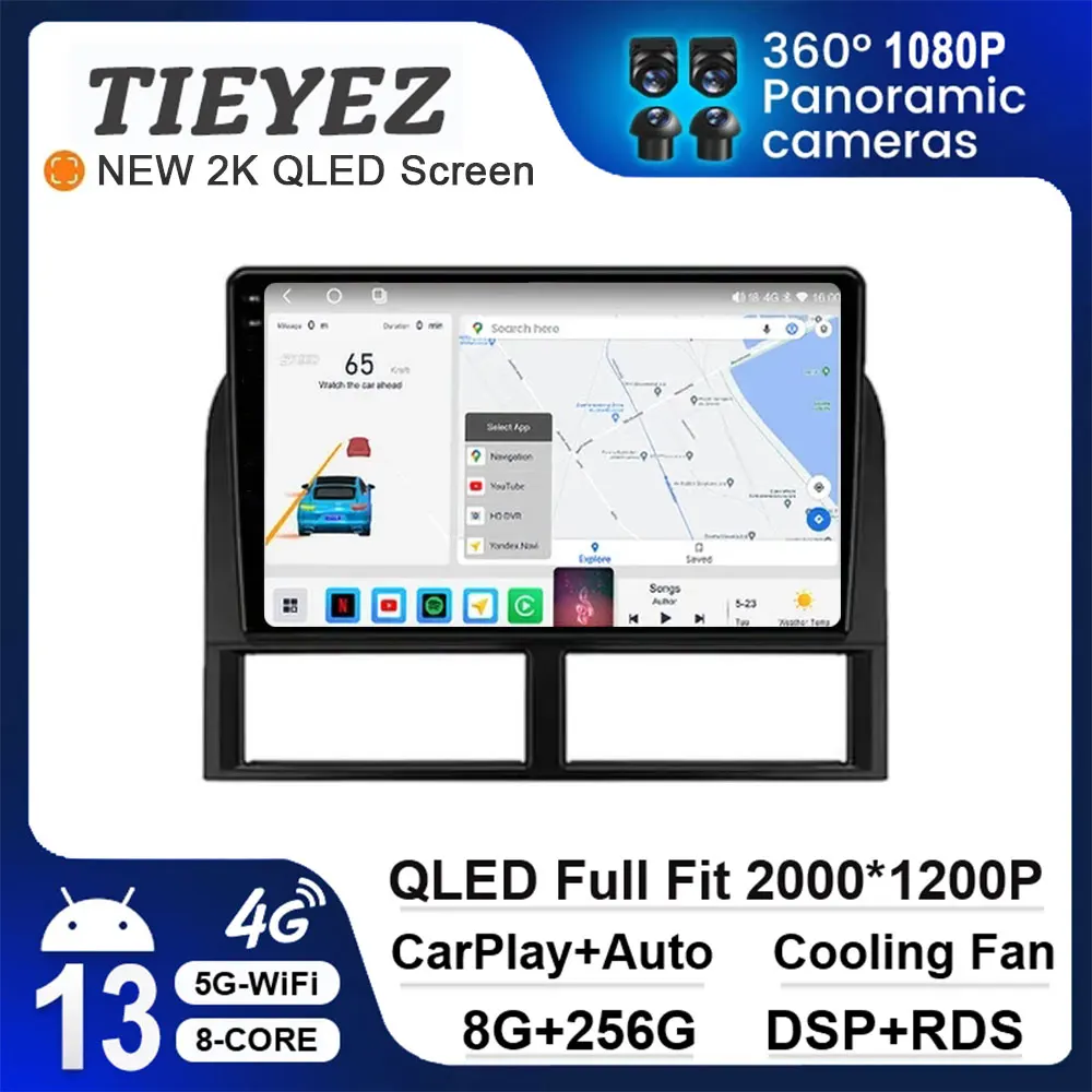 Автомагнитола 9 дюймов Android 13 для Jeep Grand Cherokee II WJ 1998 - 2004 QLED экран автомобильное